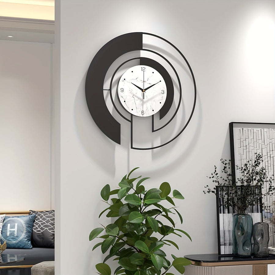 GeoClock – Silent Geometric Wall Clock in Black Metal