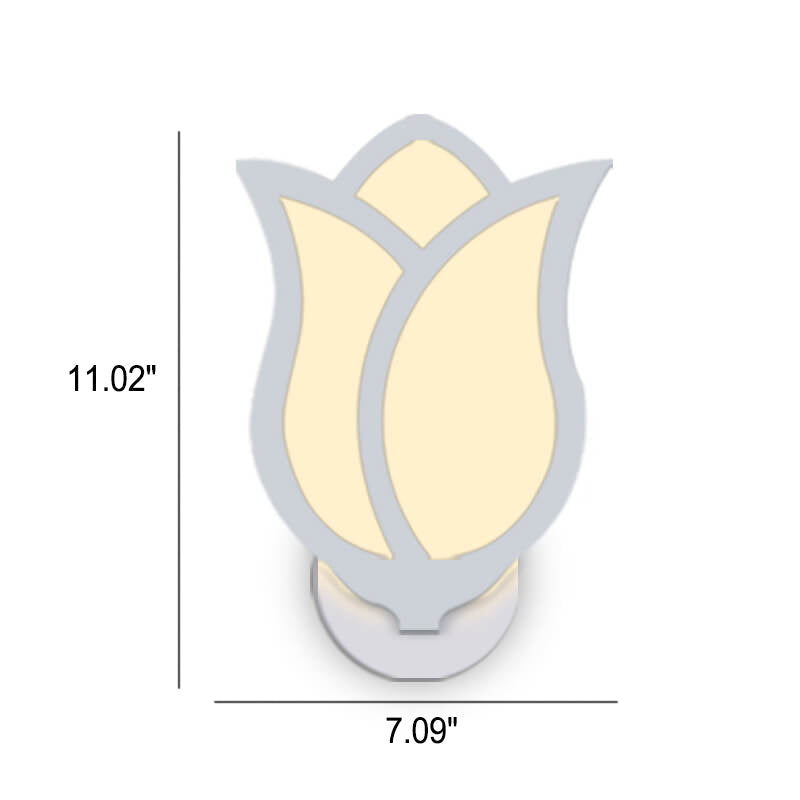 Modern Minimalist Creative LED Wall Light in Rose Design
