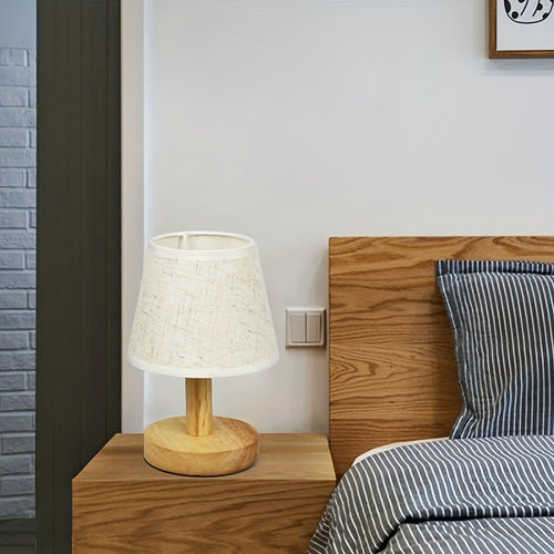 NordicLight - Wooden LED Night Light with Linen Shade