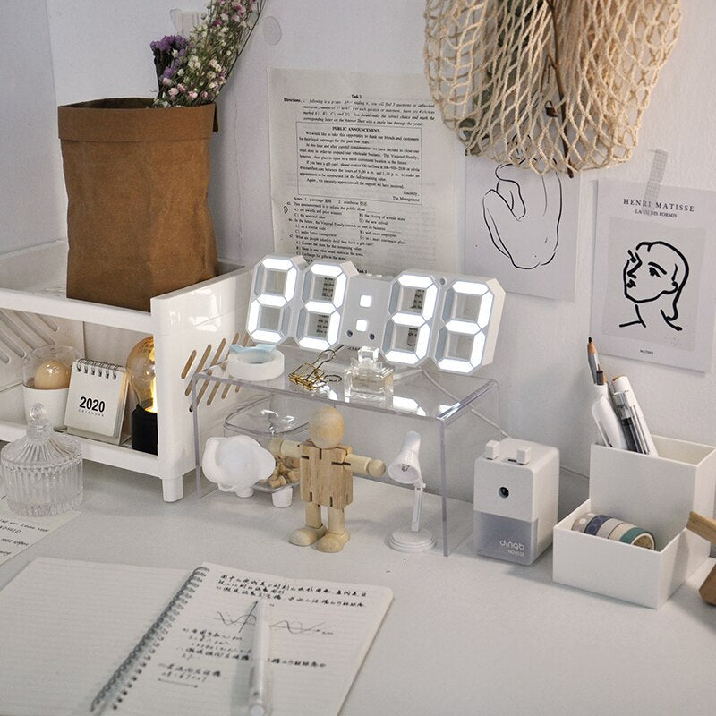 LED Digital Wall Clock – Temperature & Alarm