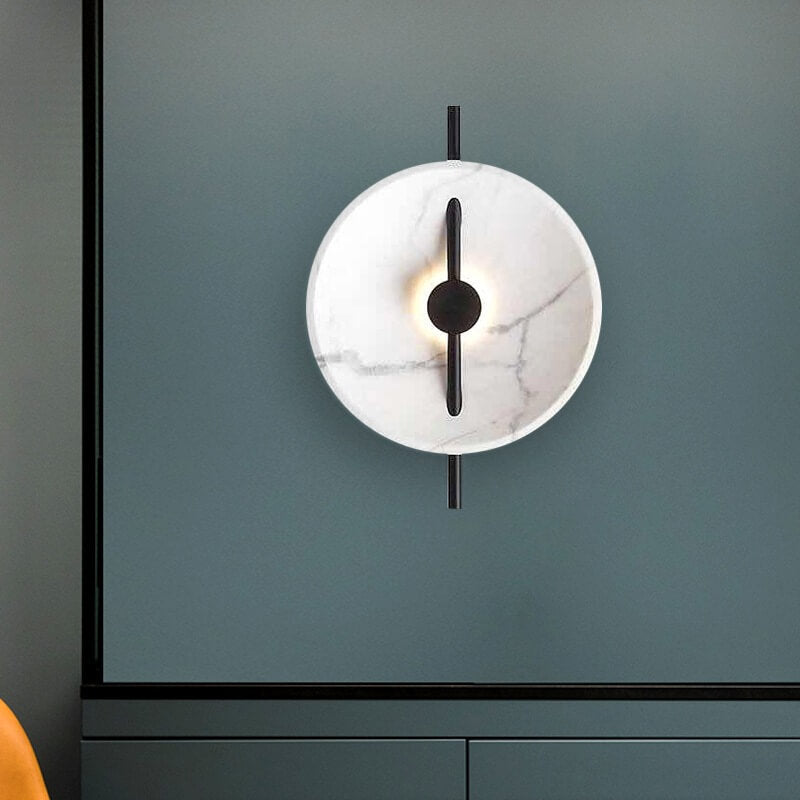 SOLARGARDEN Round LED Wall Light in Resin and Marble
