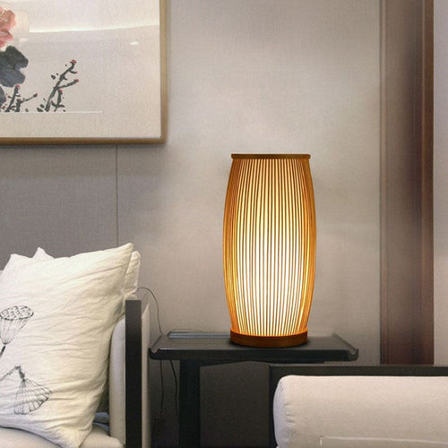 BambooGlow - Bamboo Table Lamp Night Light – Stylish Wooden Lamp