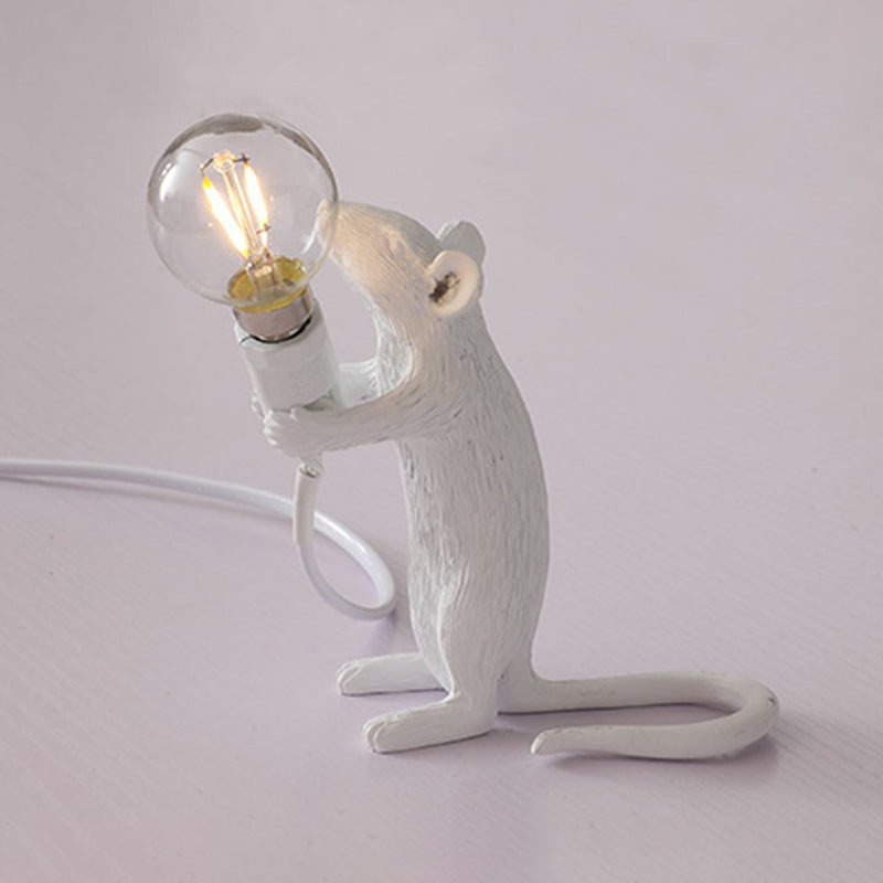 Children's Mouse-Shaped Table Lamp - Resin 1-Light Night Light for Bedroom