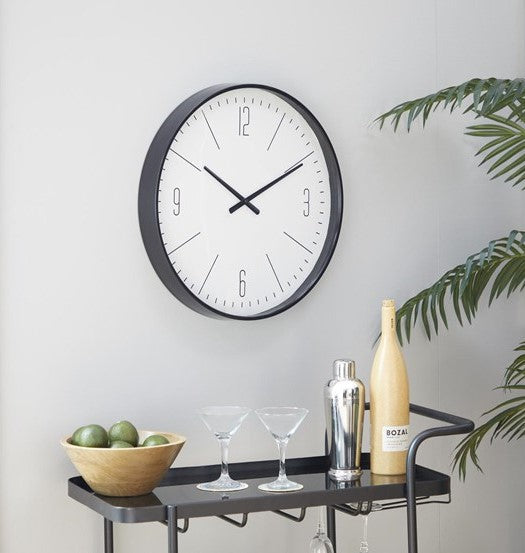 Traditional Black Glass Wall Clock