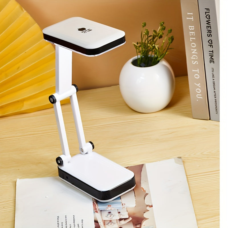 BrightFlex - Eye-Protective LED Table Lamp with Foldable Swing Arm, Battery and USB Dual Power