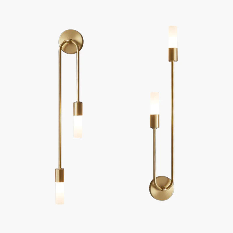Meza Modern LED Wall Light, 2-Light, Stick, Gold, Living Room