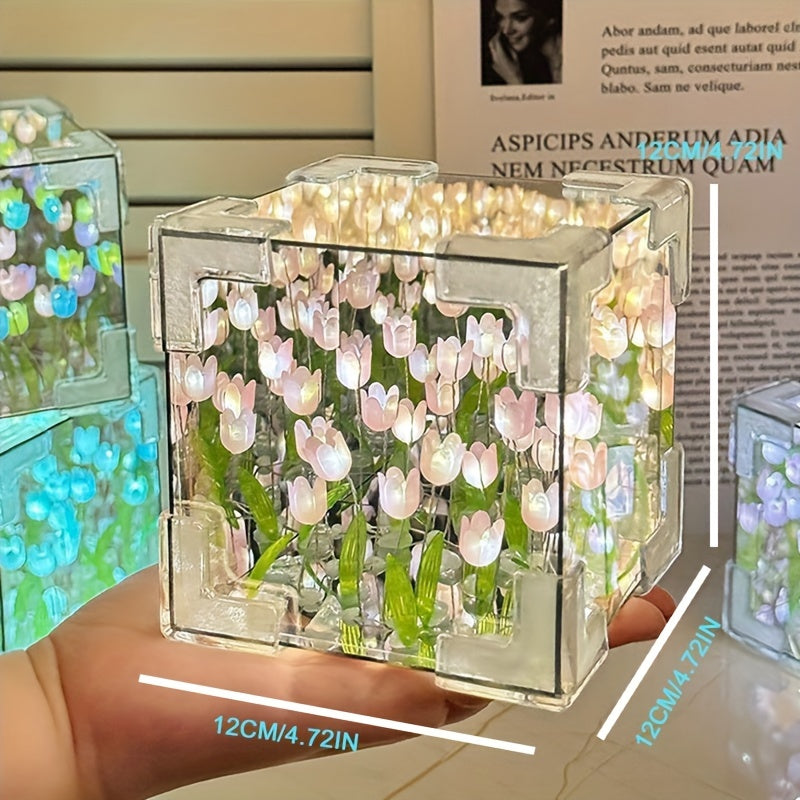 TulipGlow - Handmade Tulip LED Night Light and Mirror