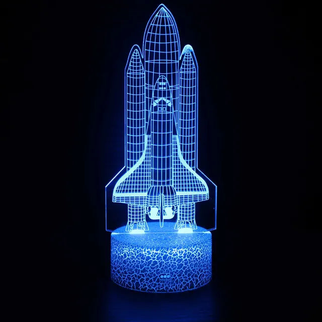 LumiRocket - 3D LED Night Light with Color Change and Optical Illusion