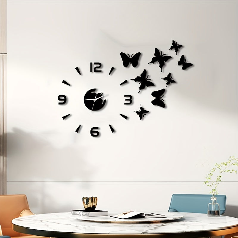 AcrylicButterfly – DIY 3D Butterfly Mirror Wall Clock