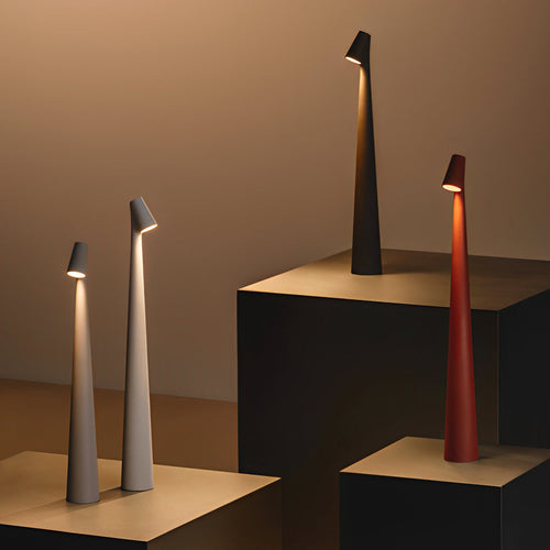 AuroraGlow - Stylish Conical Table Lamp with Downlight and USB Charging