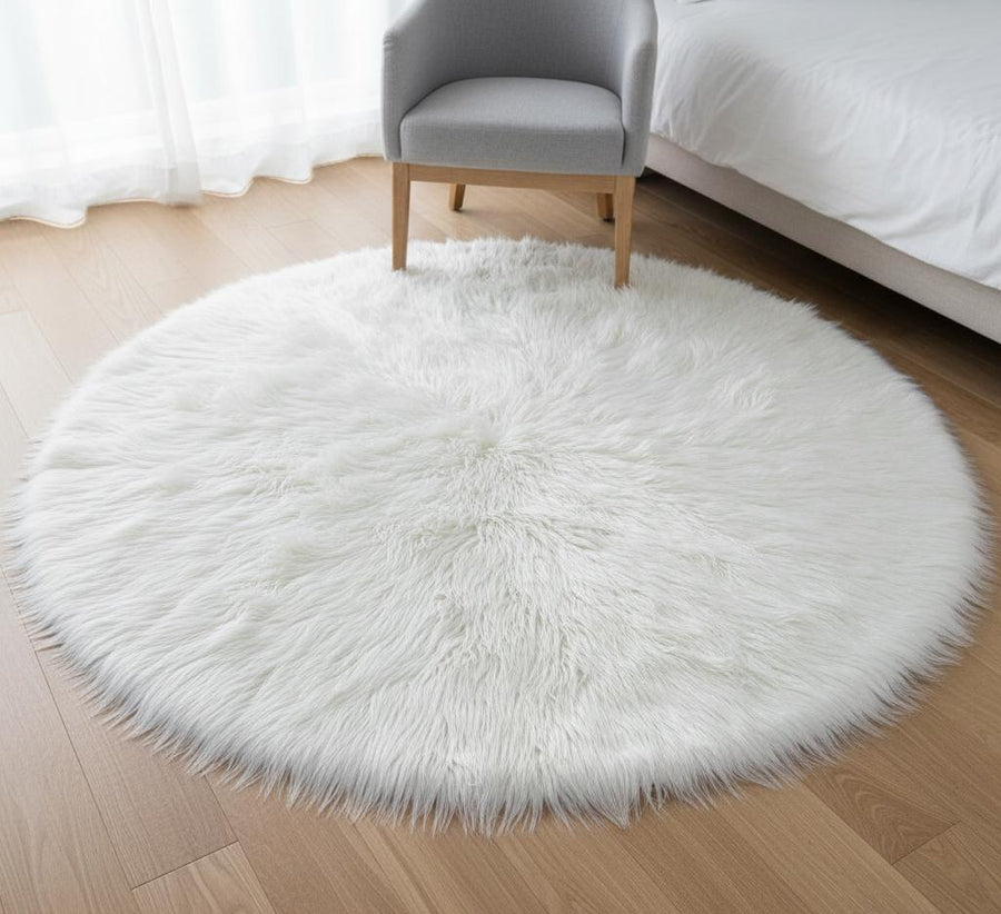 Round Faux Fur Rug