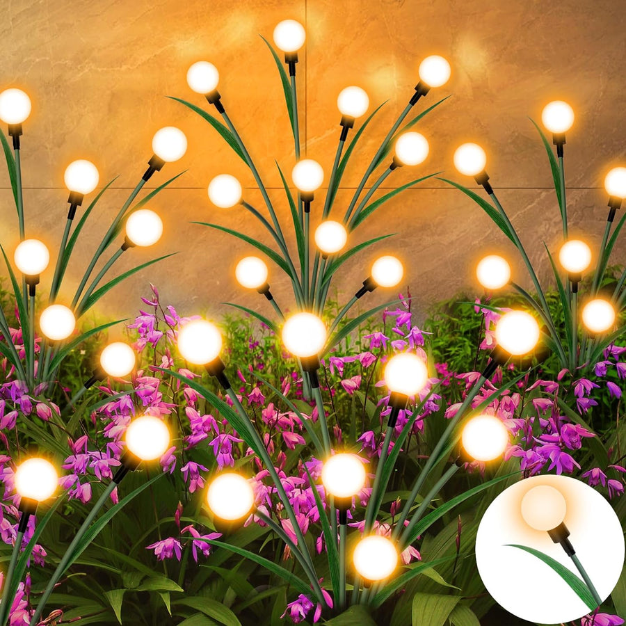 Solar Garden Lighting - Leaf Design 10 LED Solar Firefly Lights