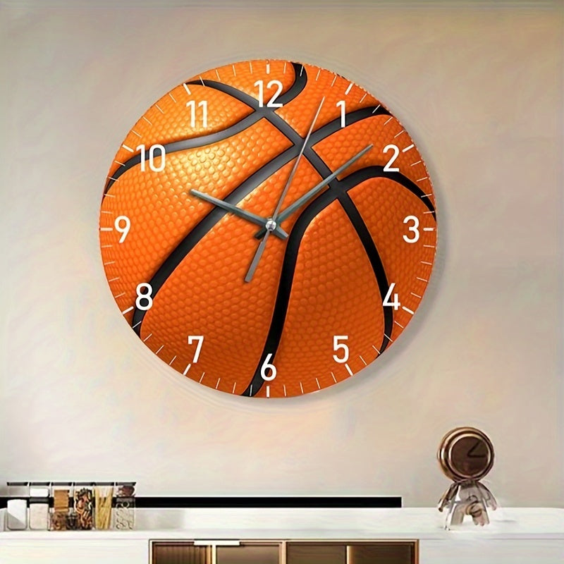 HoopsTime – Silent Basketball Wall Clock, Battery-Powered