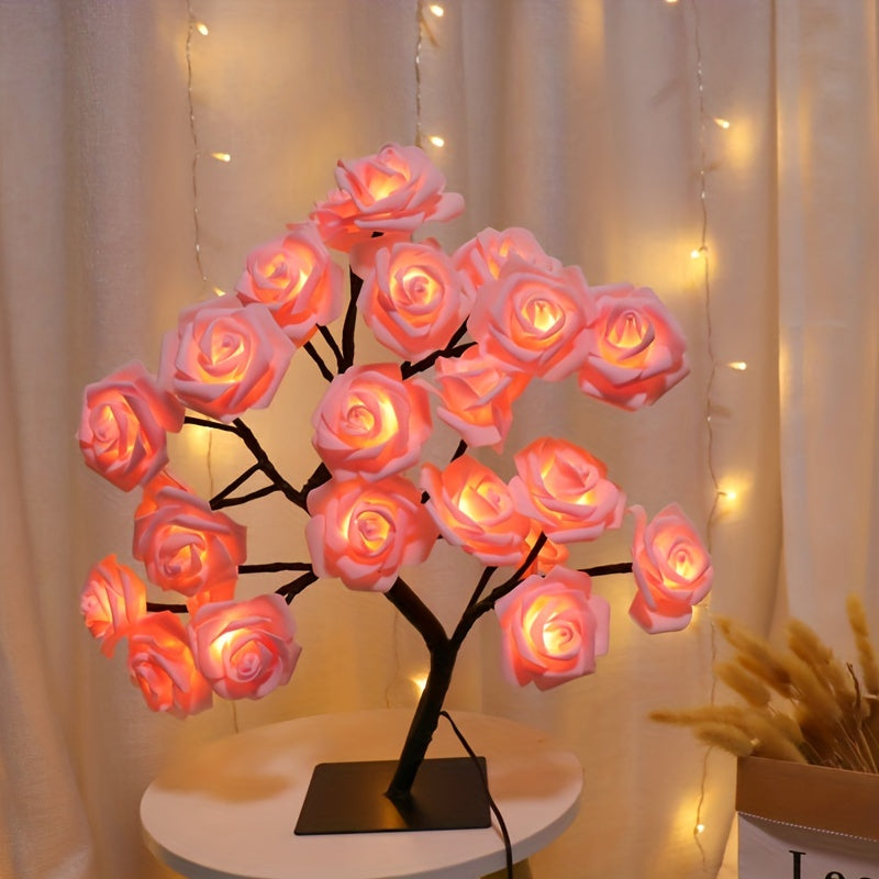 RoseLight - LED Flower Table Lamp with USB, Mood Lighting