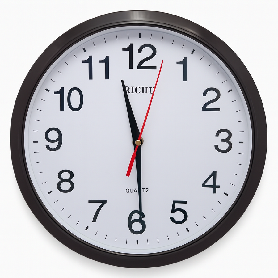 Elegant Black Glass Wall Clock with Silent Movement