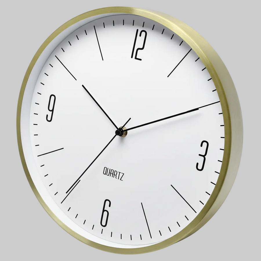 Minimalist Gold Metal Wall Clock
