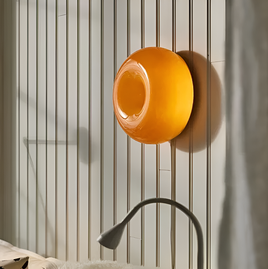 Orange Donut Lamp - Stylish Wall Light and Table Lamp