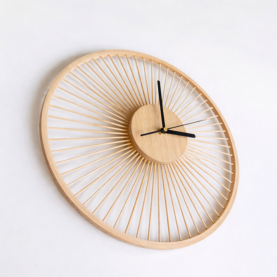 Modern Ash-Bamboo Wall Clock