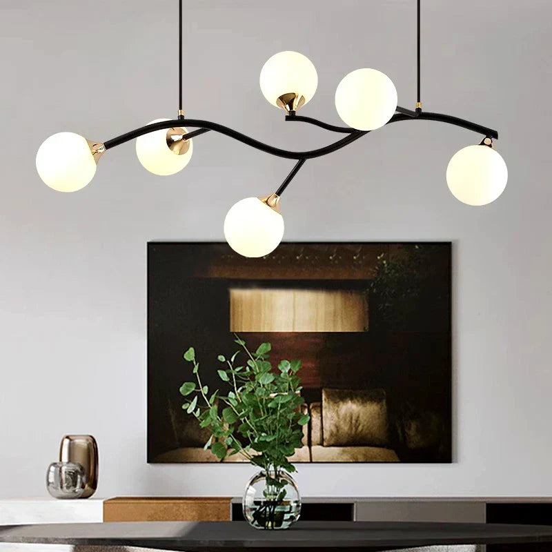 NordicEmbrace - Pendant Light with Glass Globes for Living Room and Dining Room