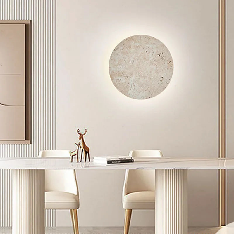 EarthyRadiance - Natural Stone Wall Lamp with Warm LED Lighting