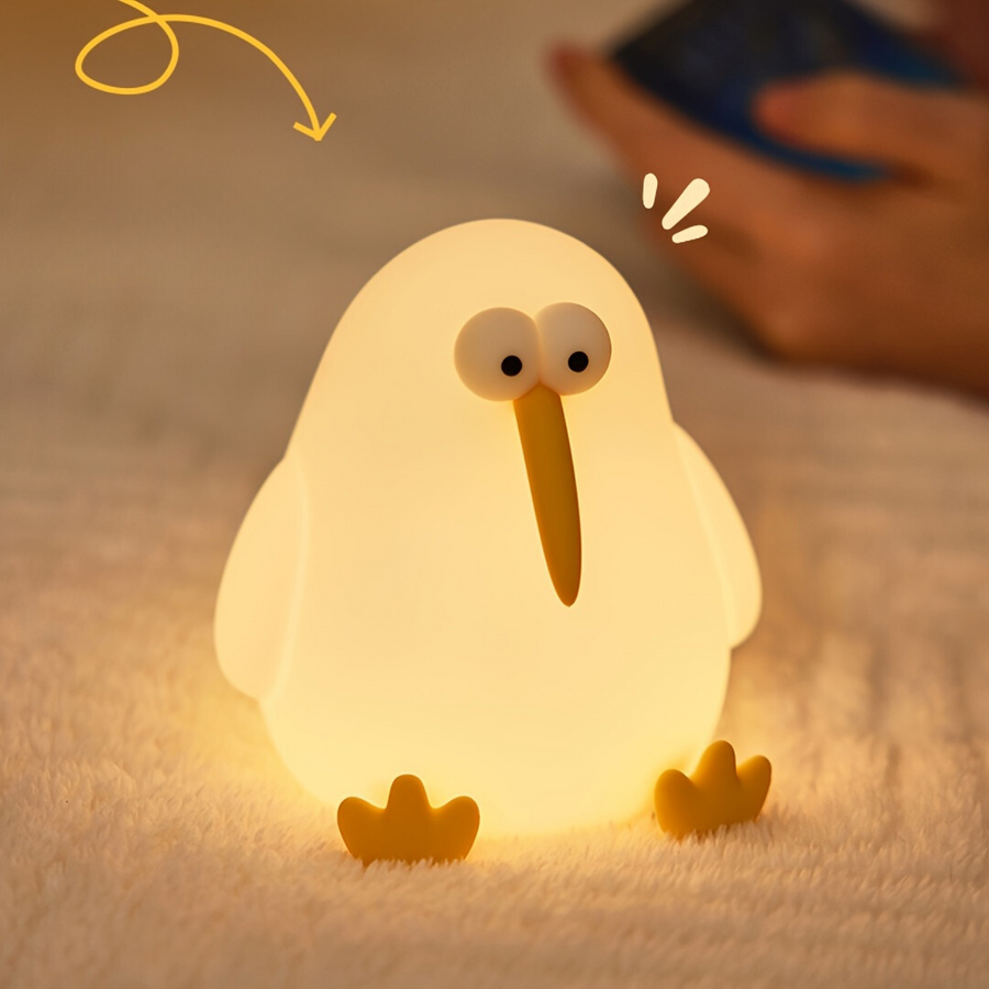 KiwiGlow - Kiwi Bird LED Night Light, USB Rechargeable with Dimmable Touch Sensor