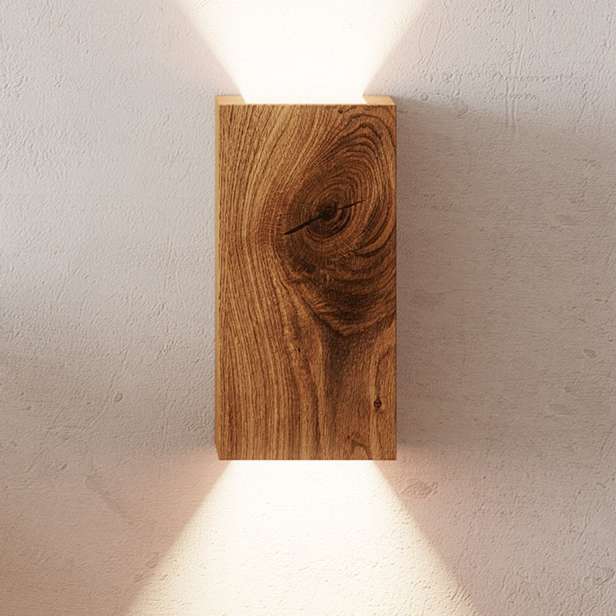 NordicGlow – Rustic Wooden Wall Lamp with LED Lighting for Living Room and Bedroom
