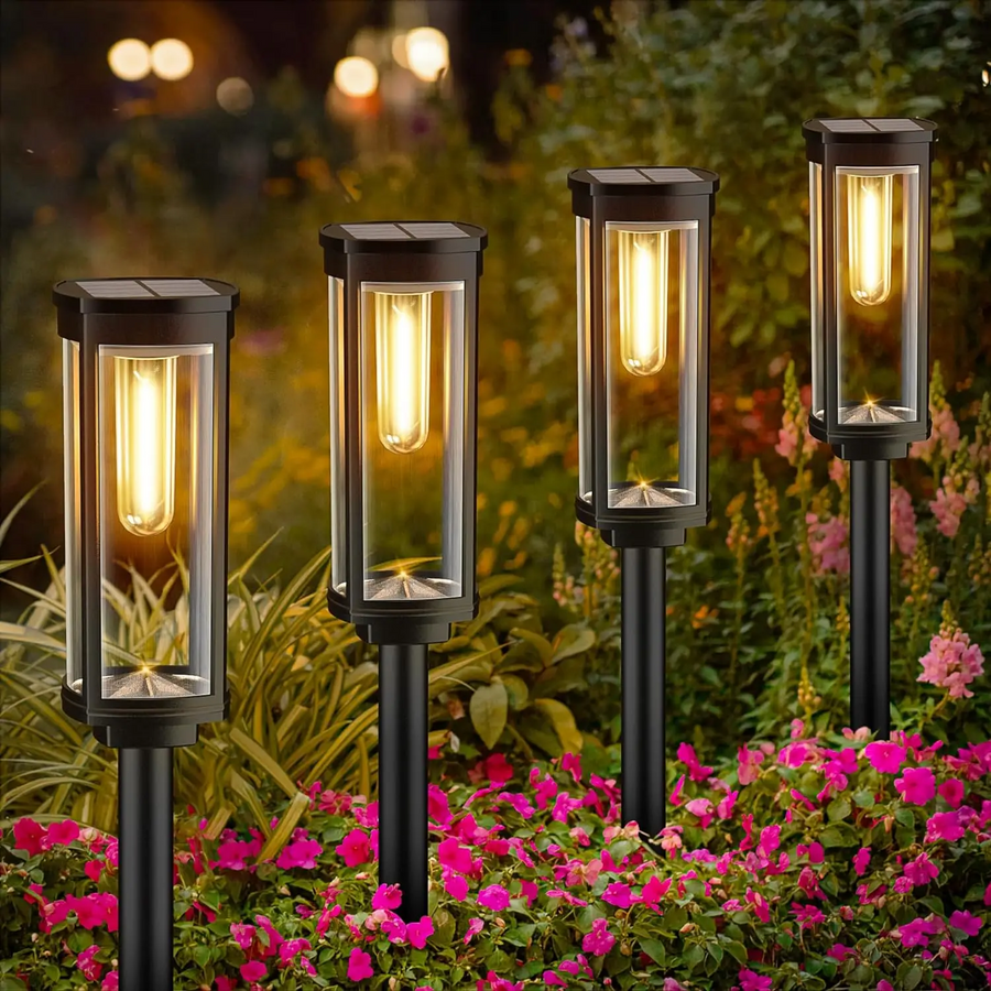 Outdoor LED Floor Lights – Solar-Powered, Glass Housing