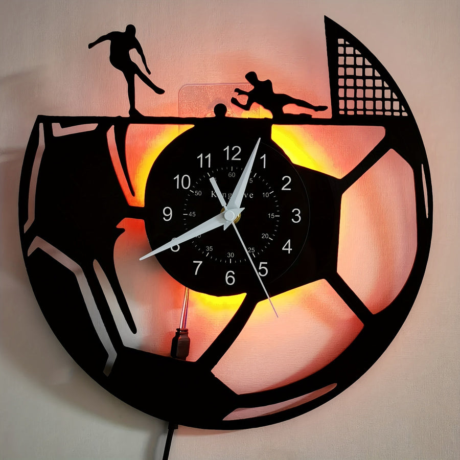 Vinyl Record Wall Clock – Football Theme, Silent
