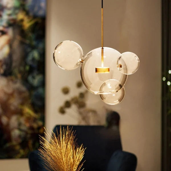 SphereGlow - Modern Glass Pendant Light for Living and Dining Room