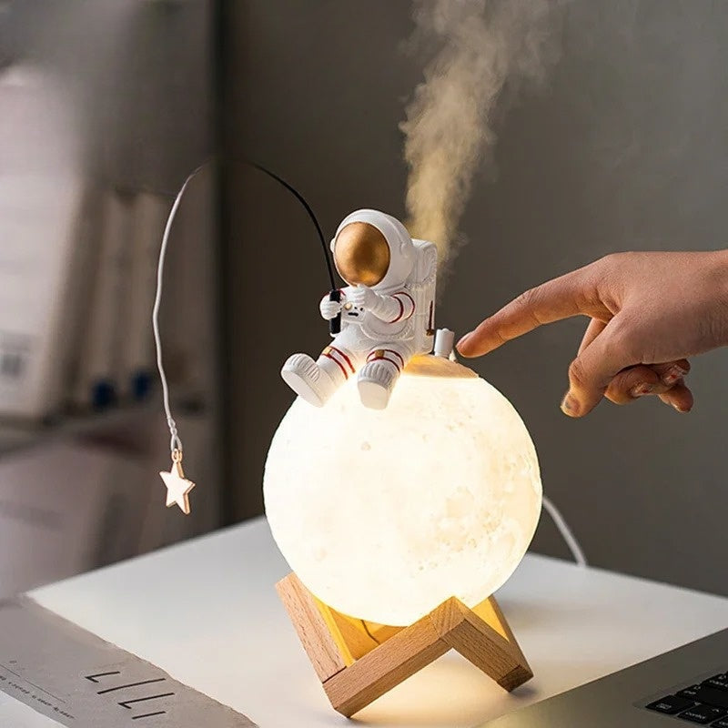 LumiMoon - 3D Astronaut Moon Lamp with LED Night Lighting and Dimmable Touch Control