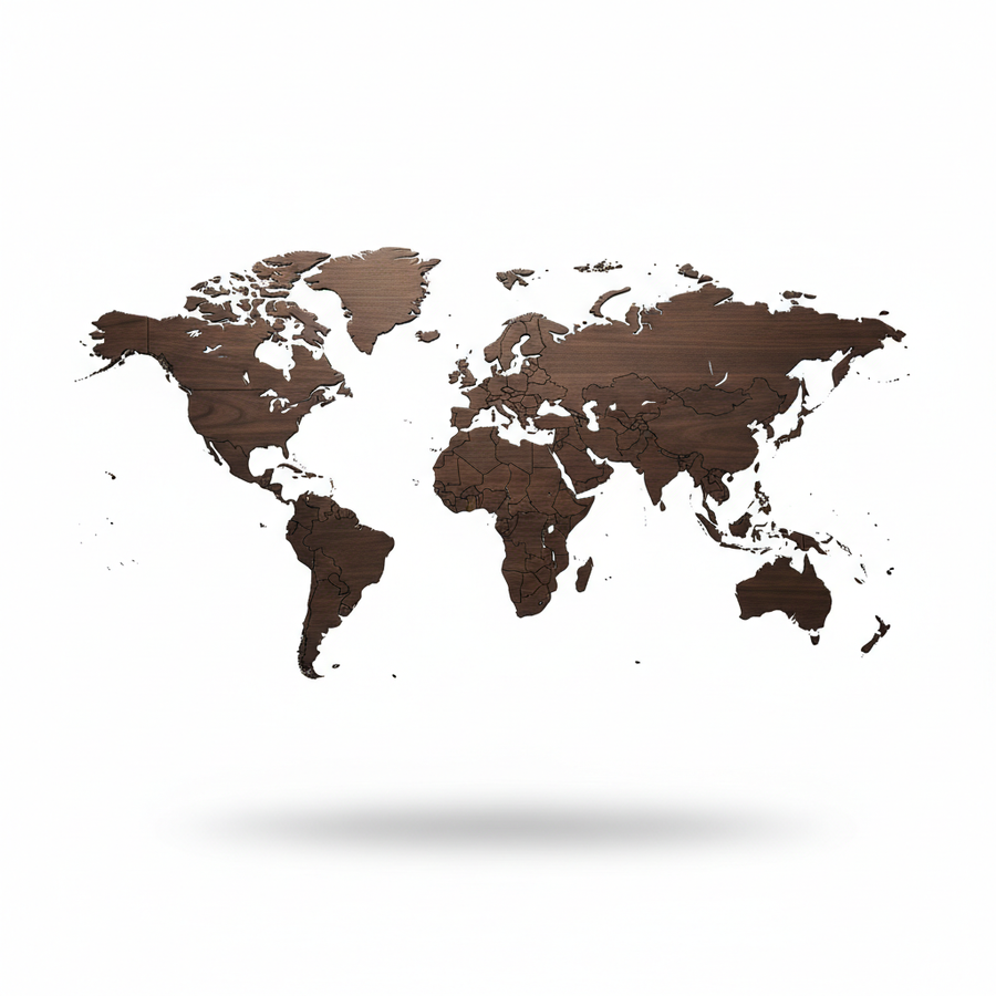 Wooden World Map – Wall Decoration