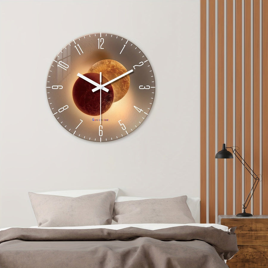 CosmicLight – Silent Round Wall Clock with Planet Design