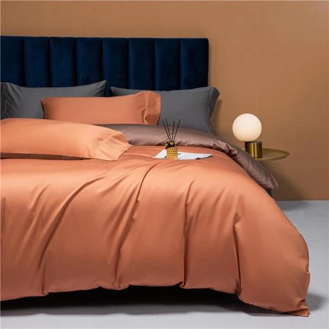 Prairie Orange Reversible Duvet Cover Set – Egyptian Cotton