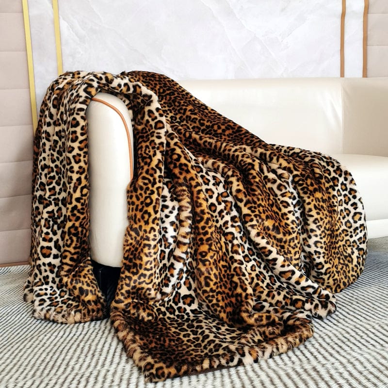 Fine Leopard Faux Fur Blanket