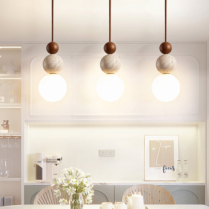 OpalLuxe - Modern Travertine Pendant Light