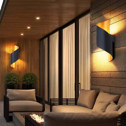 Orr Modern LED Wall Light Spiral Indoor White and Black Metal
