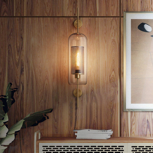 Oneal Industrial LED Wall Light - Silver/Gold - Indoor - Metal/Glass