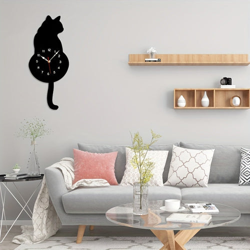 SwingTail - Swinging Cat Tail Wall Clock with Silent Mechanism