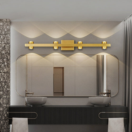 Freja - Modern LED Wall Light, Black/Gold, Bathroom, Metal