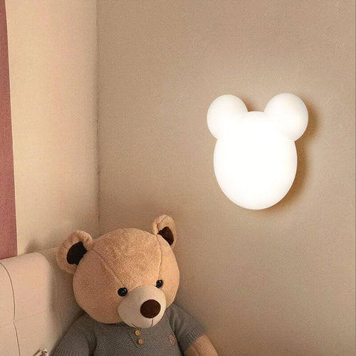 Cartoon Minimalist Bear-Shaped LED Wall Light