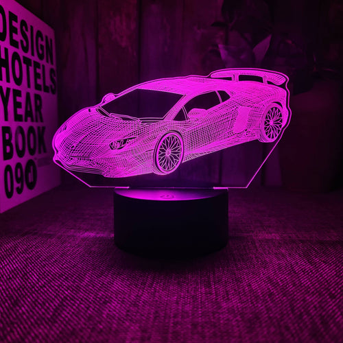 CarLamp - 3D Sports Car Night Light with Touch Control and USB