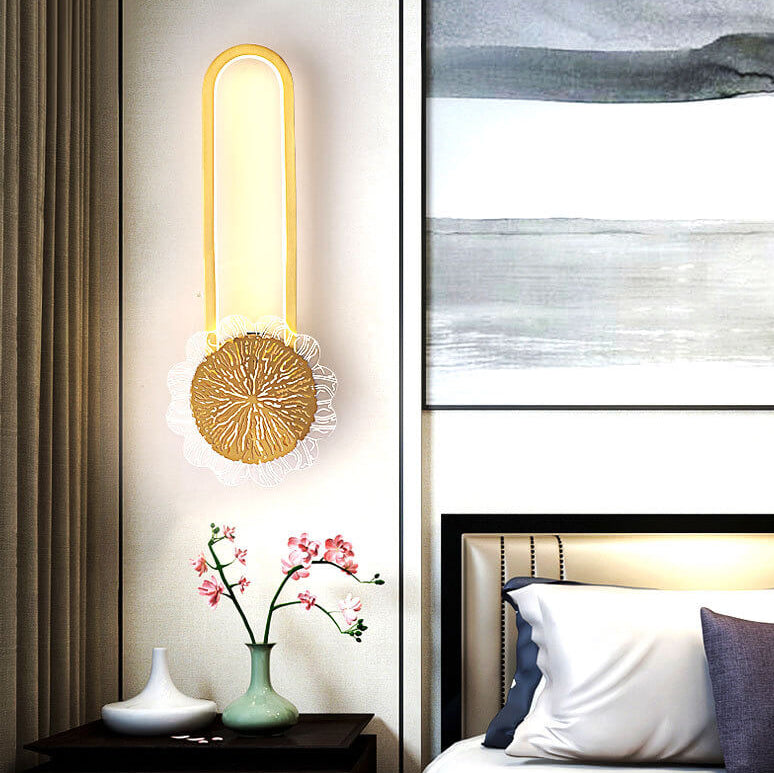 Industrial Minimalist LED Wall Light with Copper Ring