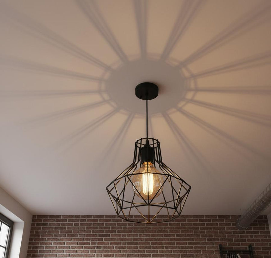 Industrial Ceiling Light with Metal Shade