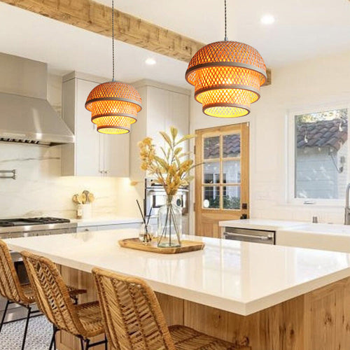 Handmade Bamboo Pendant Light for Island
