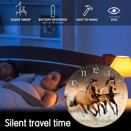 GallopTime – Silent Wall Clock with Galloping Horse Design