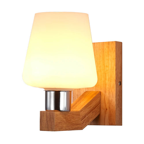 Nordic Minimalist Wall Light with Glass and Wood