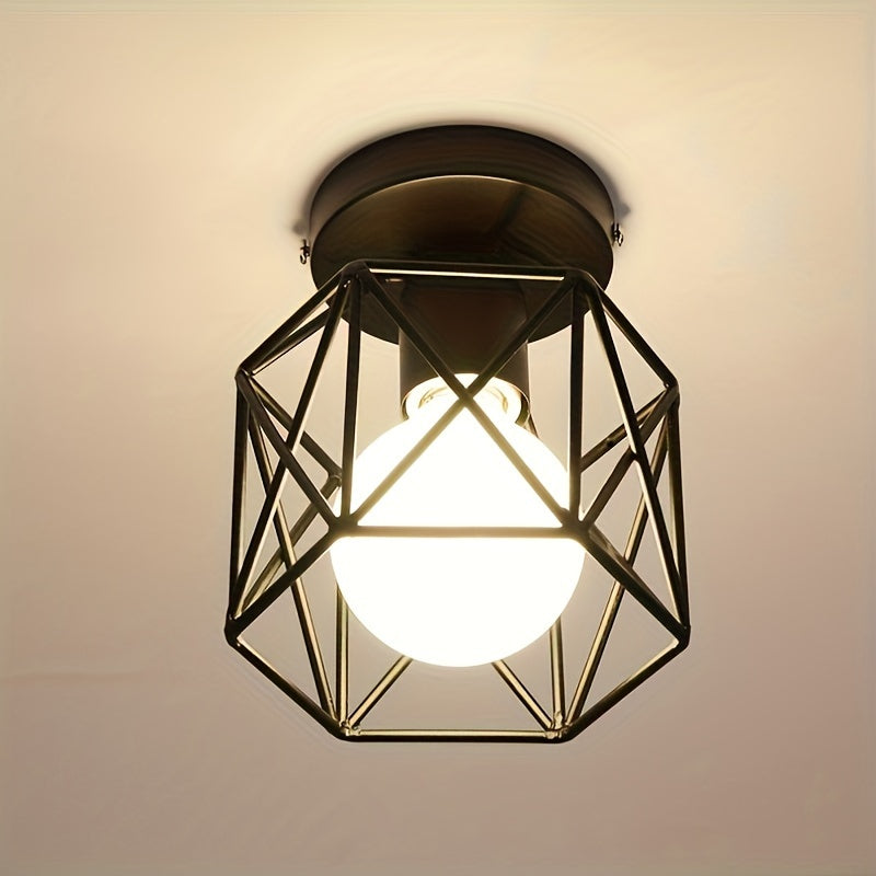 NordicLight - Black Iron E27 Ceiling Light for Bedroom and Kitchen