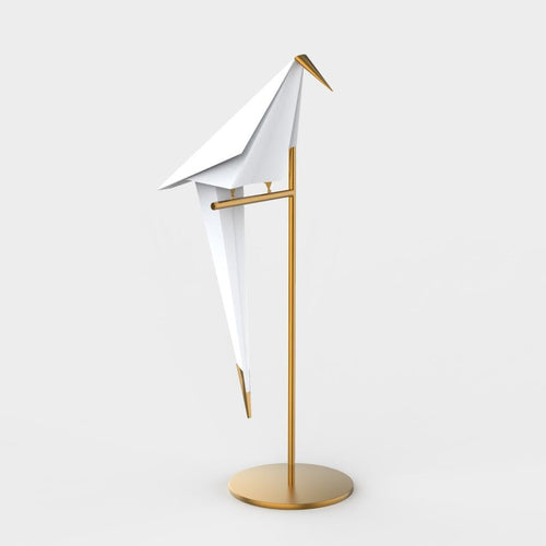 OrigamiGlow – Golden Origami Table Lamp in Crane Design with LED Lighting