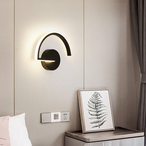Modern LED Wall Light - Black/White Metal