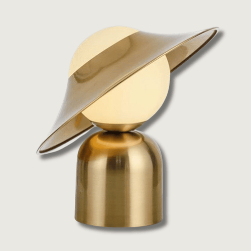 LuxeLume - Golden Table Lamp with LED Lighting